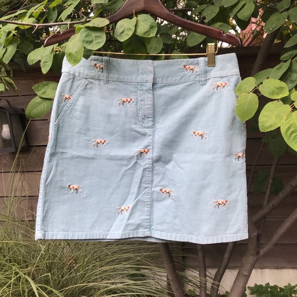 J. Crew Dresses & Skirts - Corduroy skirt with embroidered hounds